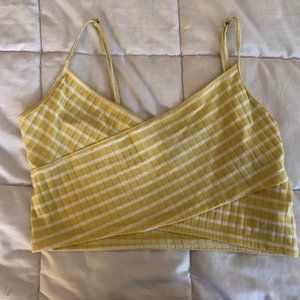 Yellow and White Forever 21 Crop Top
